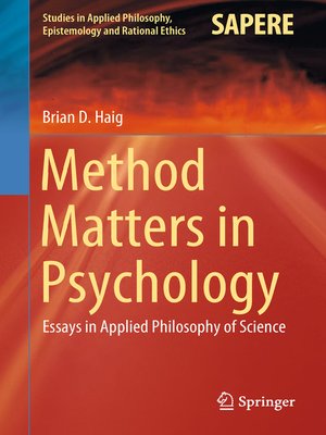 cover image of Method Matters in Psychology